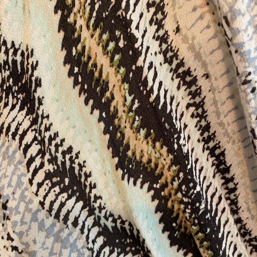 Anthropologie Ella Moss Sleeveless aqua brown chevron Maxi Dress Resortwear - Picture 12 of 13
